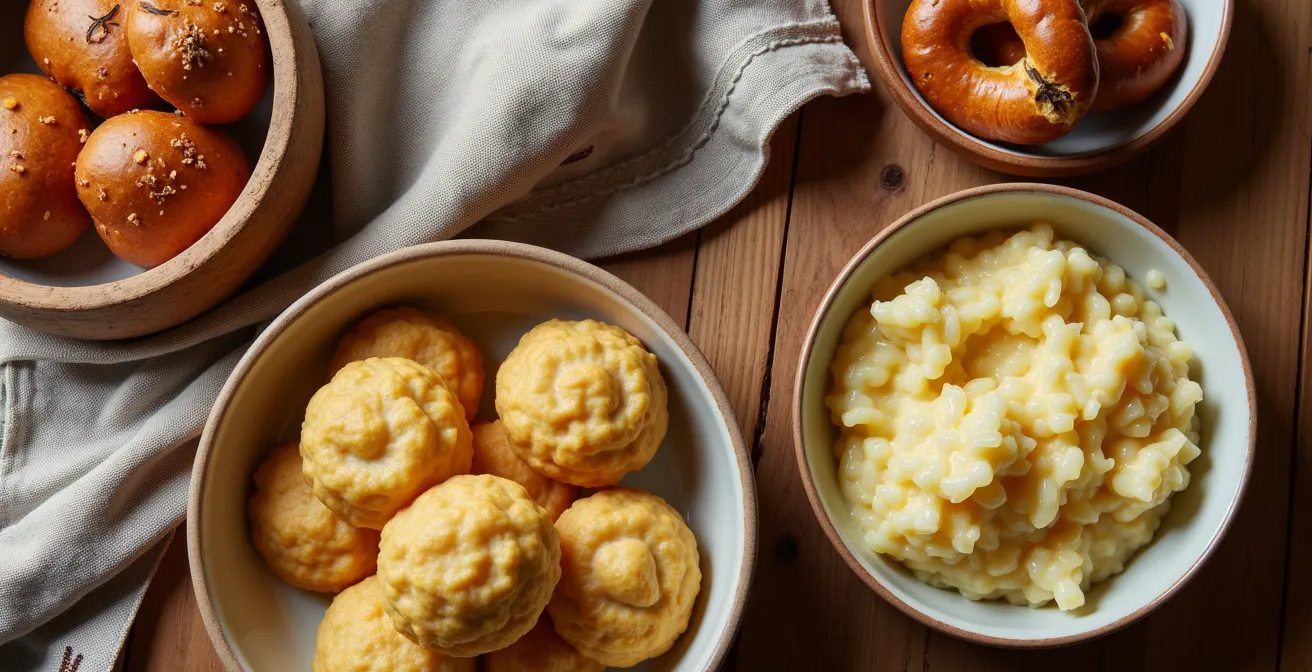 Traditionelle deutsche kohlenhydratreiche Lebensmittel für Marathonvorbereitung