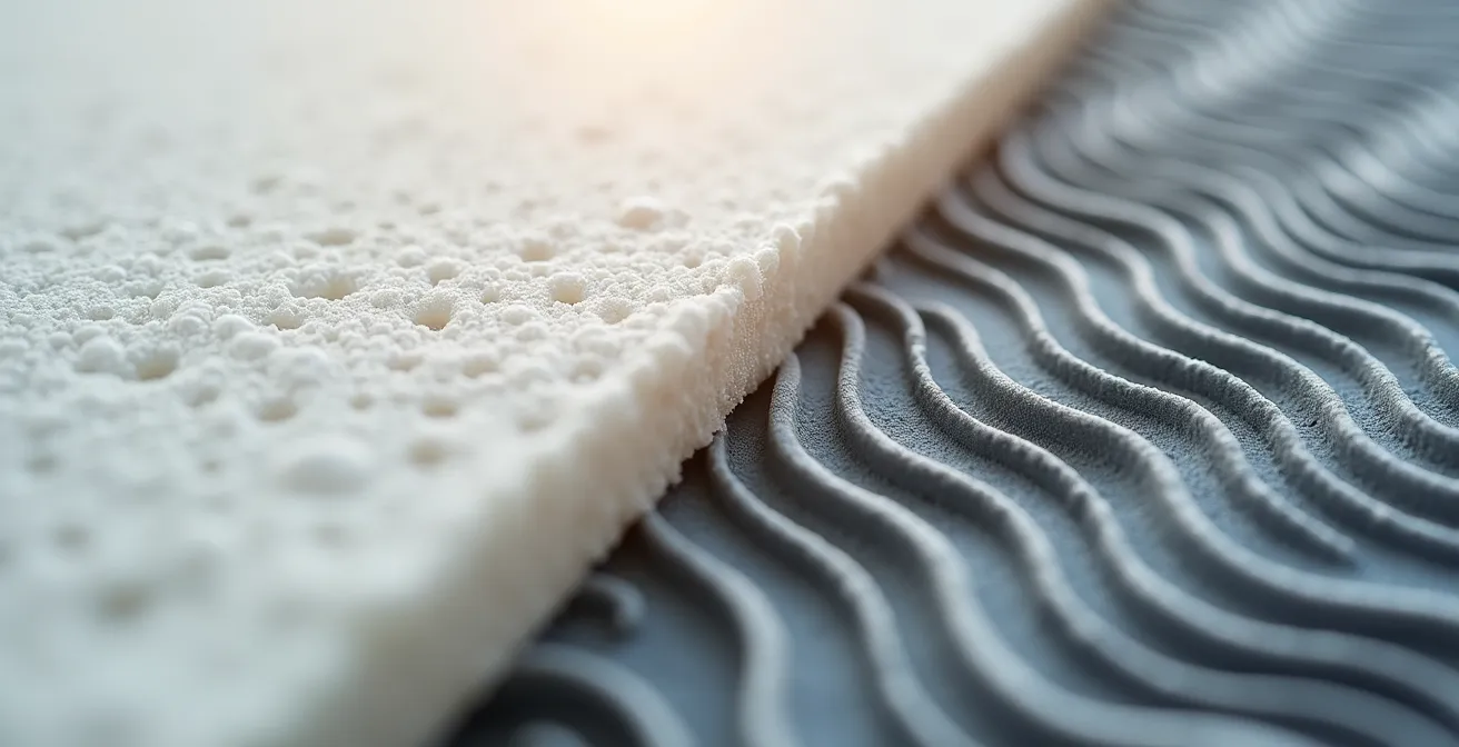 Nahaufnahme zweier Faszienrollen mit glatter und gerillter Oberfläche, die den Textur-Unterschied zeigen